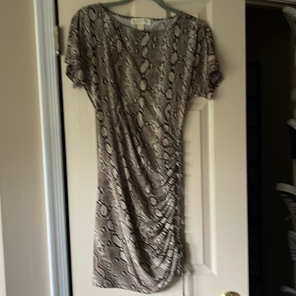 Leopard print dress.  You can adjust length on side